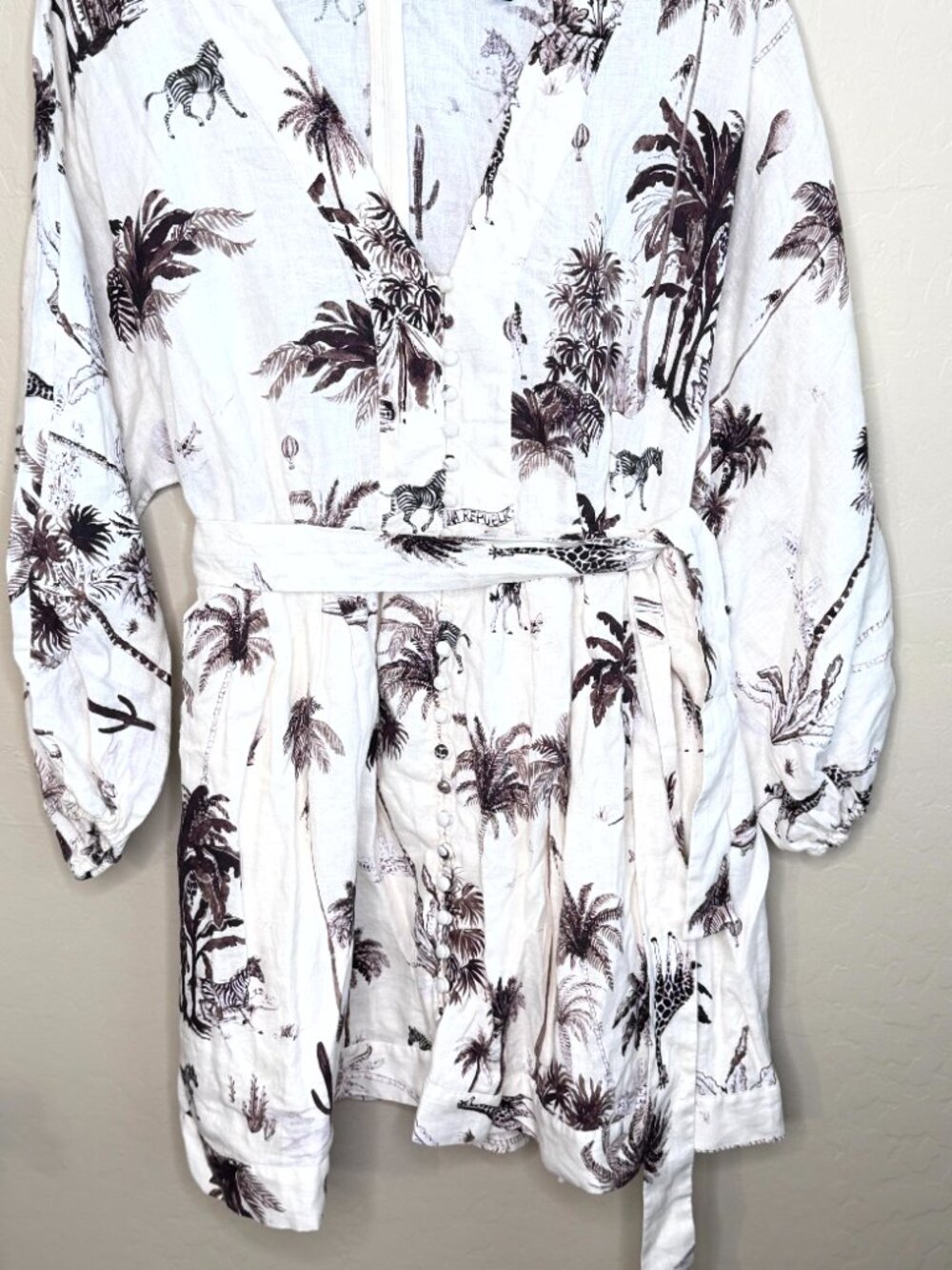 Banana Republic Lightweight Linen Mini Flowy Dress Large - Picture 4 of 11